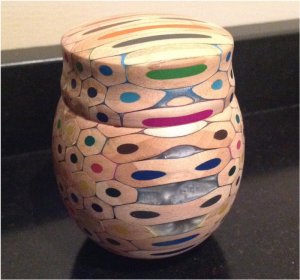 Colourful handmade pencil case